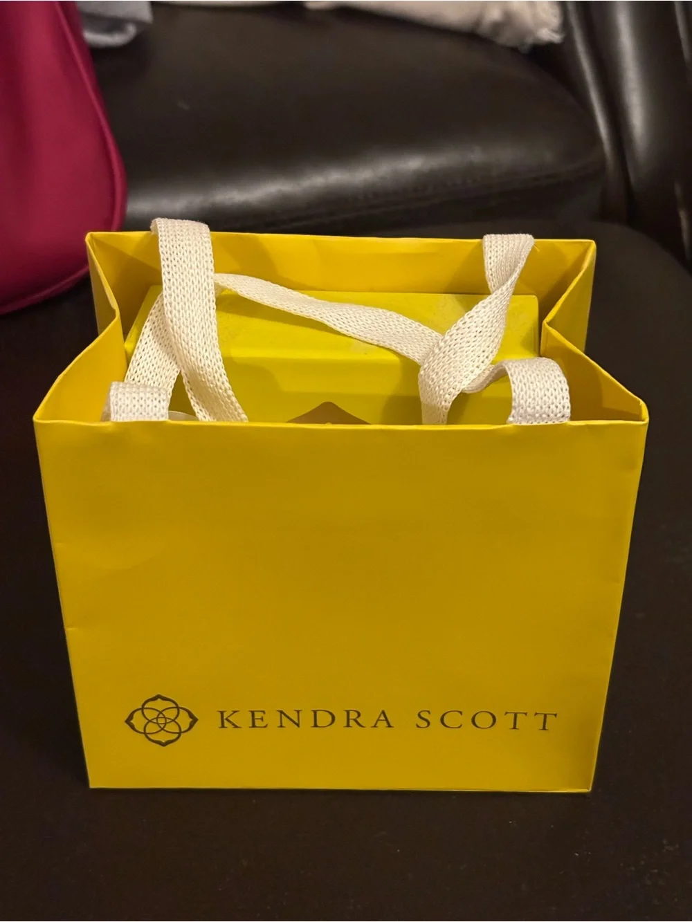 Kendra Scott Yellow Gift Box, Yellow Gift Bag, and Grey Pouch Gifting Set of 3